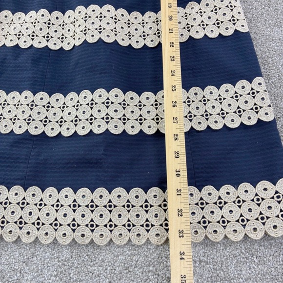 Lilly Pulitzer Navy Gold Eyelet Halter Dress Style 11561 Size 6 Party Formal - Picture 3 of 11
